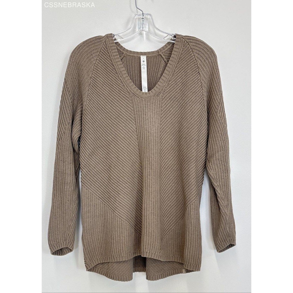 Lululemon Beige Knit Blend Textured Pullover Sweater - Size 4